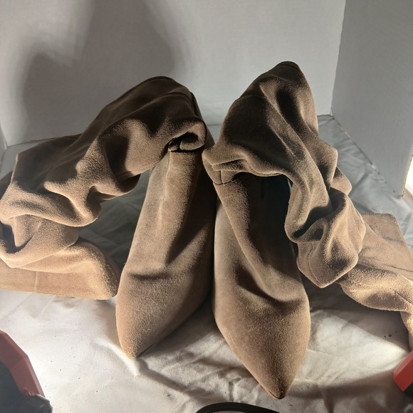 Franco Sarto Artesia Brown Suede Slouchy Knee High Block Heel Boots Womens 8M - Picture 3 of 10